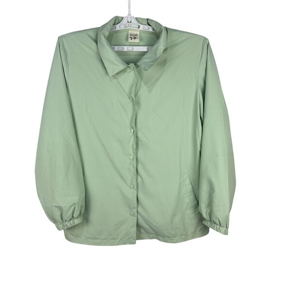 Blair Womens Light Green Button-Up Long Sleeve Polyester Jacket L - Picture 1 of 4